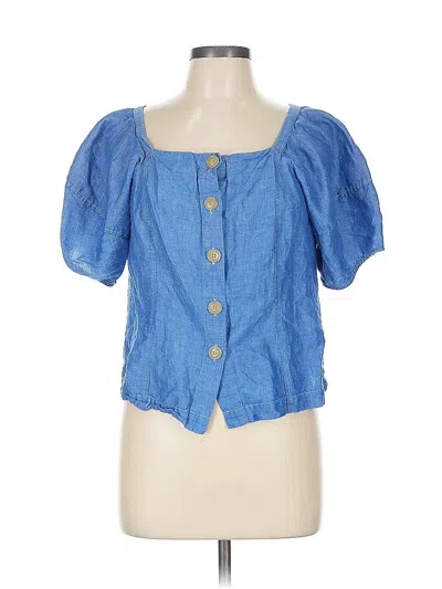 Pre-owned Ann Taylor Short Sleeve T-shirt In Blue