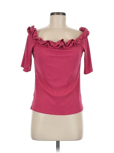 Pre-owned Ann Taylor Short Sleeve T-shirt In Burgundy