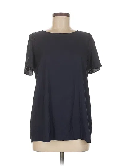 Pre-owned Ann Taylor Short Sleeve Top Black Crew Neck Tops