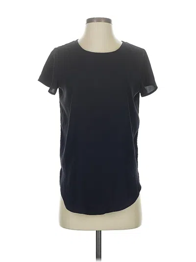 Pre-owned Ann Taylor Short Sleeve Top Black Crew Neck Tops
