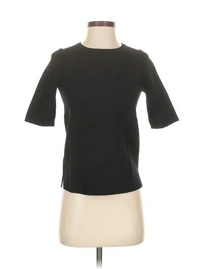 Pre-owned Ann Taylor Short Sleeve Top Black Crew Neck Tops