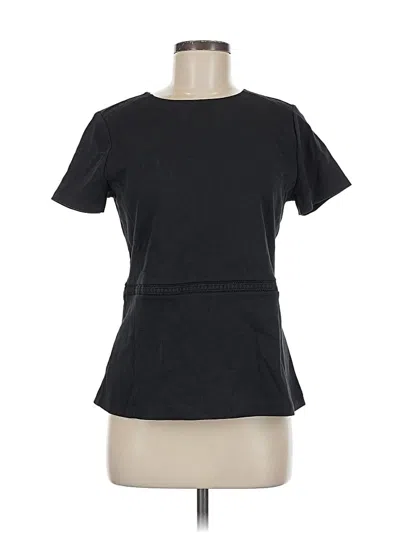 Pre-owned Ann Taylor Short Sleeve Top Black Crew Neck Tops