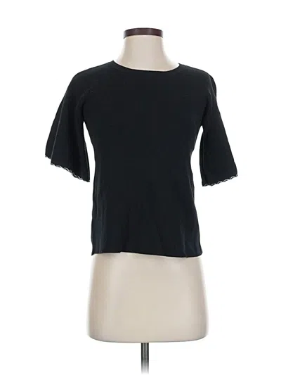 Pre-owned Ann Taylor Short Sleeve Top Black Crew Neck Tops