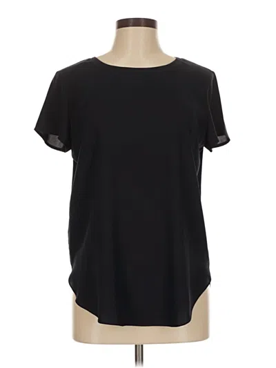 Pre-owned Ann Taylor Short Sleeve Top Black Crew Neck Tops