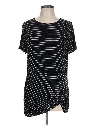 Pre-owned Ann Taylor Short Sleeve Top Black Crew Neck Tops