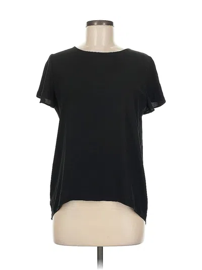 Pre-owned Ann Taylor Short Sleeve Top Black Keyhole Neckline Tops