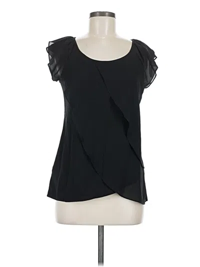 Pre-owned Ann Taylor Short Sleeve Top Black One Shoulder Neckline Tops