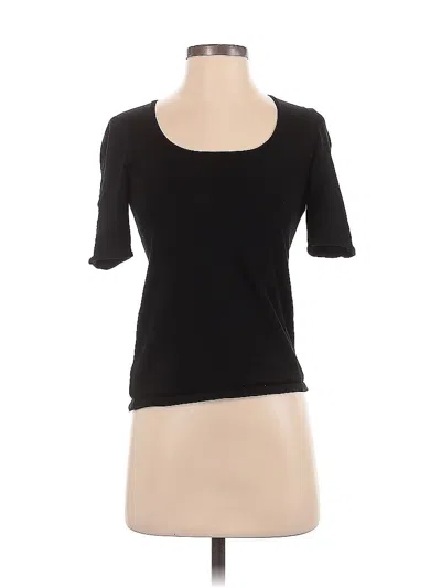 Pre-owned Ann Taylor Short Sleeve Top Black Scoop Neck Tops