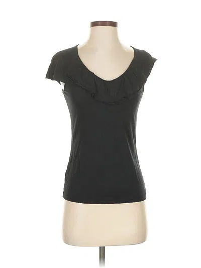 Pre-owned Ann Taylor Short Sleeve Top Black Scoop Neck Tops