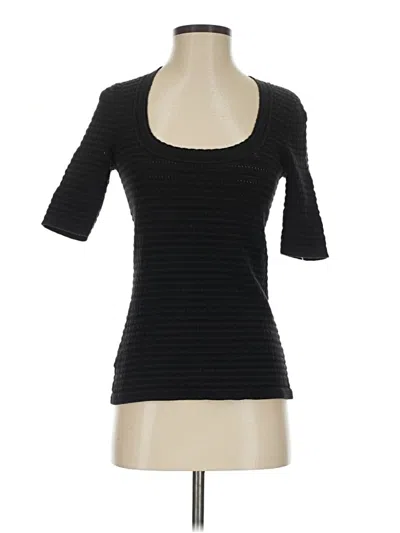 Pre-owned Ann Taylor Short Sleeve Top Black Scoop Neck Tops