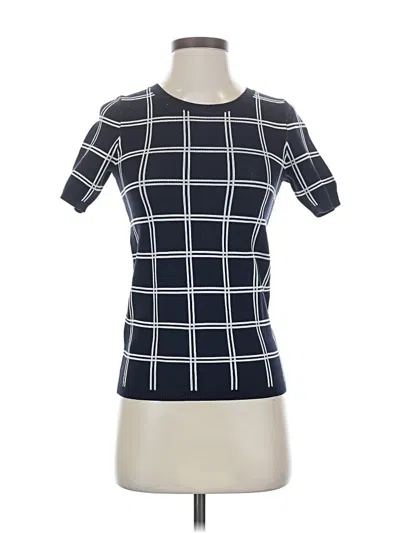 Ann Taylor Short Sleeve Top Black Square Neckline Tops