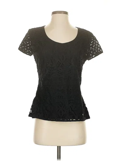 Pre-owned Ann Taylor Short Sleeve Top Black Sweetheart Neckline Tops