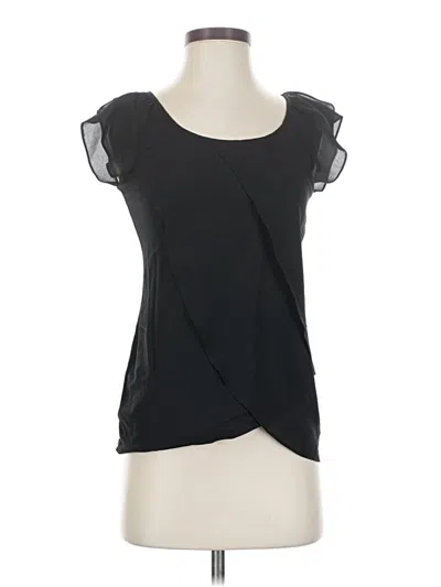 Pre-owned Ann Taylor Short Sleeve Top Black Sweetheart Neckline Tops