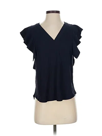 Pre-owned Ann Taylor Short Sleeve Top Black V Neck Tops