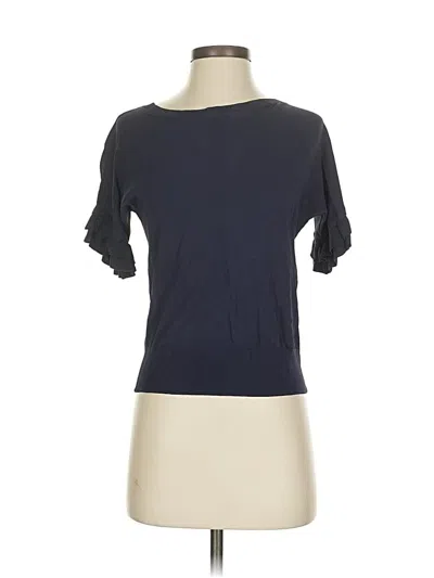 Pre-owned Ann Taylor Short Sleeve Top Blue Boatneck Tops