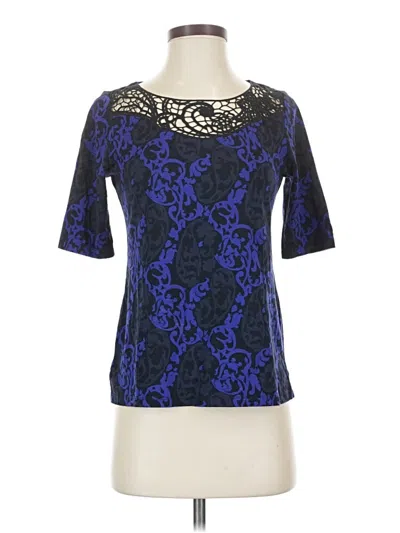Pre-owned Ann Taylor Short Sleeve Top Blue Boatneck Tops