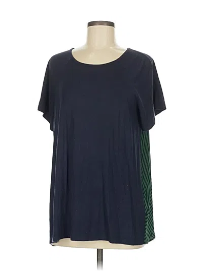 Pre-owned Ann Taylor Short Sleeve Top Blue Scoop Neck Tops