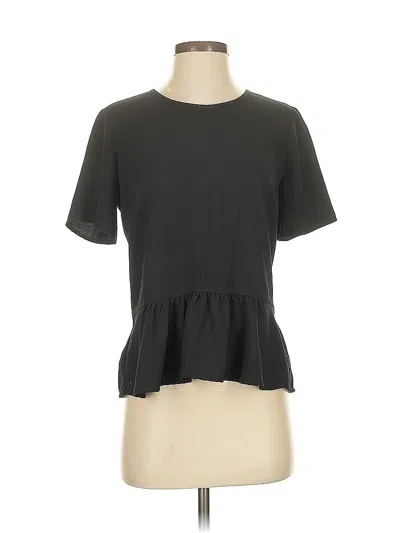 Pre-owned Ann Taylor Short Sleeve Top Gray Mock Neckline Tops