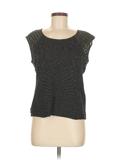 Pre-owned Ann Taylor Short Sleeve Top Gray Scoop Neck Tops