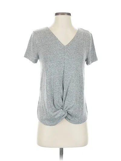 Pre-owned Ann Taylor Short Sleeve Top Gray V Neck Tops