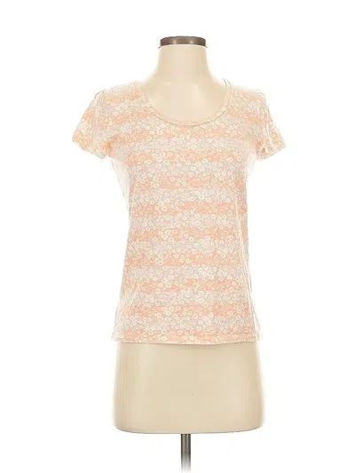 Pre-owned Ann Taylor Short Sleeve Top Orange Scoop Neck Tops