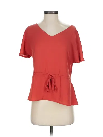 Pre-owned Ann Taylor Short Sleeve Top Orange V Neck Tops