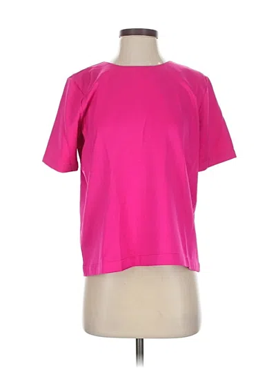 Pre-owned Ann Taylor Short Sleeve Top Pink Keyhole Neckline Tops