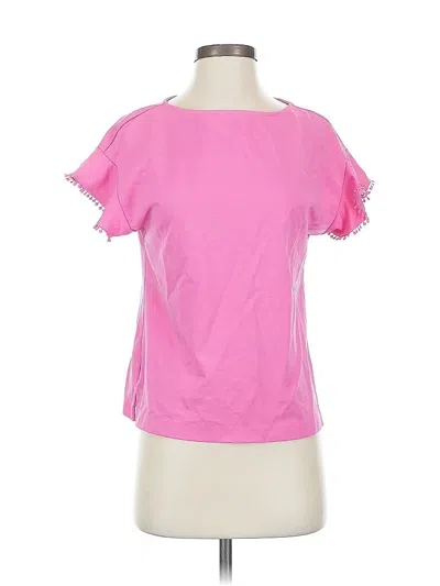 Pre-owned Ann Taylor Short Sleeve Top Pink Sweetheart Neckline Tops