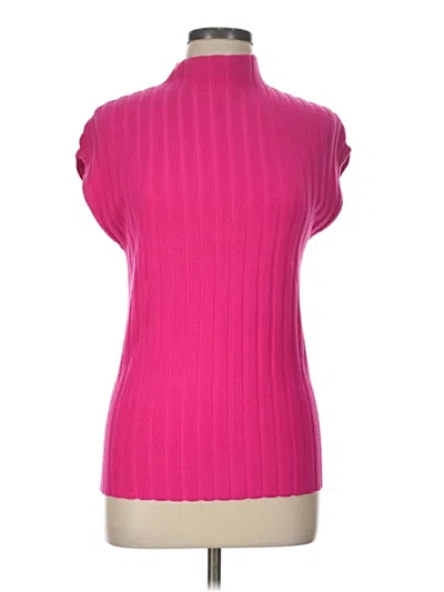 Ann Taylor Short Sleeve Top Pink Turtleneck Tops In Multi