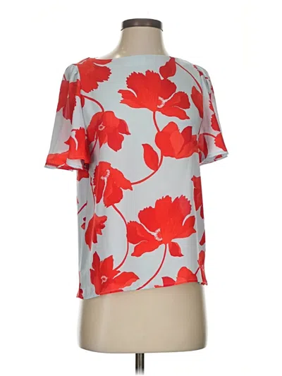 Pre-owned Ann Taylor Short Sleeve Top Red Boatneck Tops