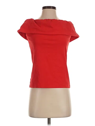 Ann Taylor Short Sleeve Top Red Cowl Neck Tops