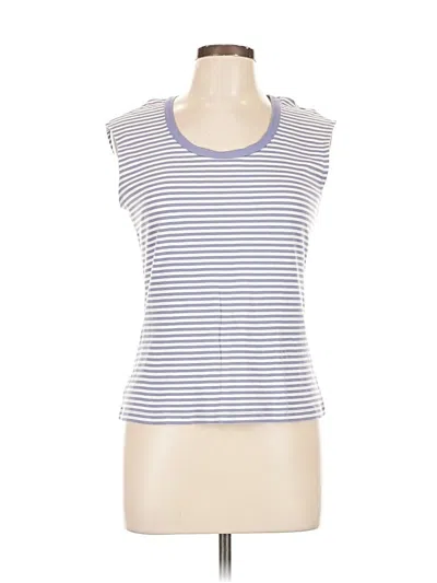 Pre-owned Ann Taylor Short Sleeve Top White Scoop Neck Tops