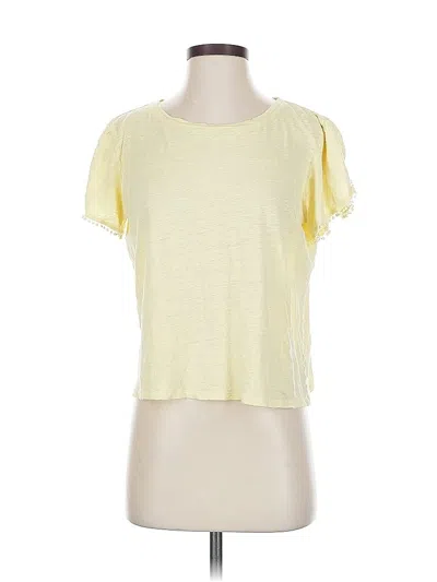 Pre-owned Ann Taylor Short Sleeve Top Yellow Scoop Neck Tops