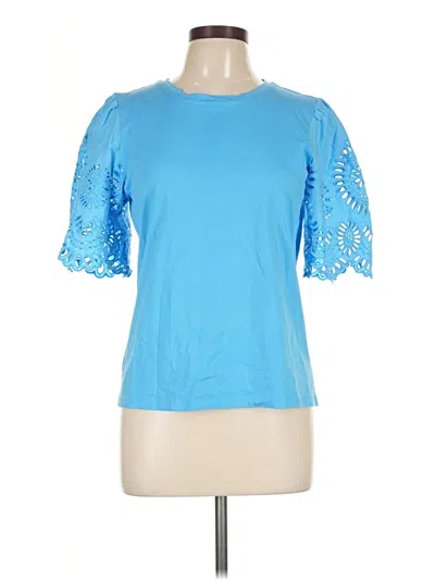 Pre-owned Ann Taylor Short Sleeve T-shirt In Blue