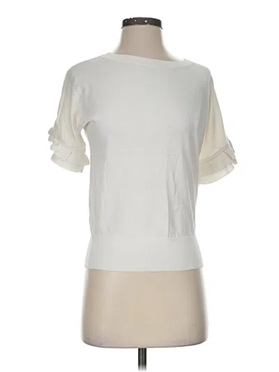 Pre-owned Ann Taylor Short Sleeve T-shirt In Ivory