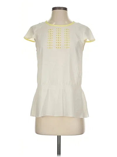 Pre-owned Ann Taylor Short Sleeve T-shirt In Ivory