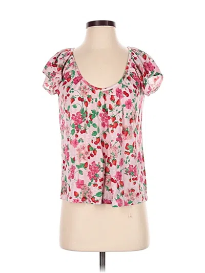 Pre-owned Ann Taylor Short Sleeve T-shirt In Pink