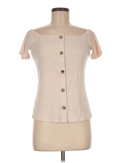 Pre-owned Ann Taylor Short Sleeve T-shirt In Tan
