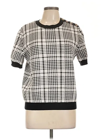 Pre-owned Ann Taylor Short Sleeve Turtleneck In White
