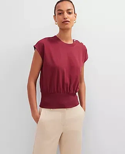 Ann Taylor Shoulder Button Top