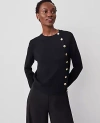 Ann Taylor Side-button Sweater In Black