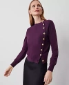 Ann Taylor Side-button Sweater In Purple Moon