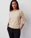 Ann Taylor Side-button Sweater In Toasted Oat