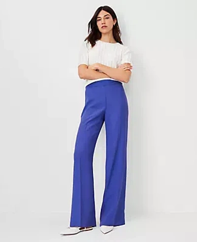 Ann Taylor Side Zip Straight Pants In Dazzling Blue