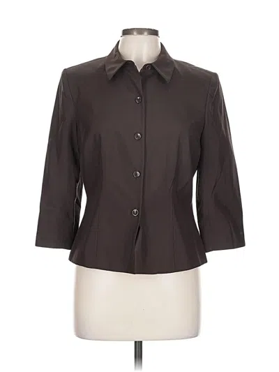 Pre-owned Ann Taylor Silk Blazer Jacket In Brown