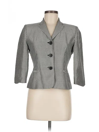 Pre-owned Ann Taylor Silk Blazer Jacket In Gray