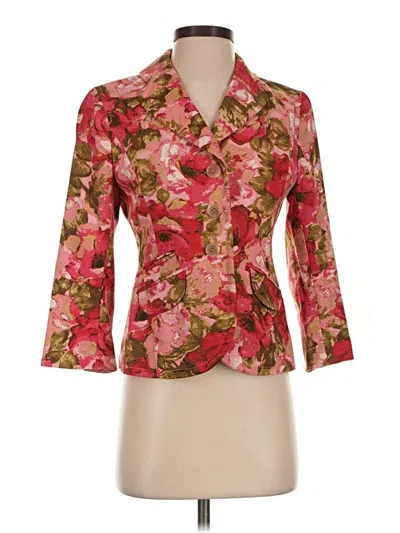 Pre-owned Ann Taylor Silk Blazer Jacket In Red