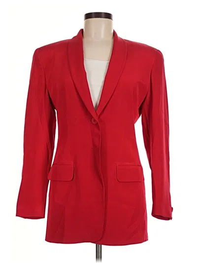 Pre-owned Ann Taylor Silk Blazer Jacket In Red