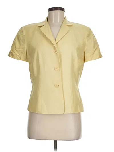Pre-owned Ann Taylor Silk Blazer Jacket In Yellow