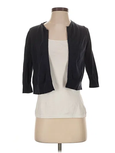 Pre-owned Ann Taylor Silk Cardigan Sweater In Black